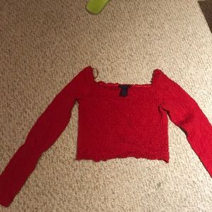 RARE ralph lauren scrunched red top